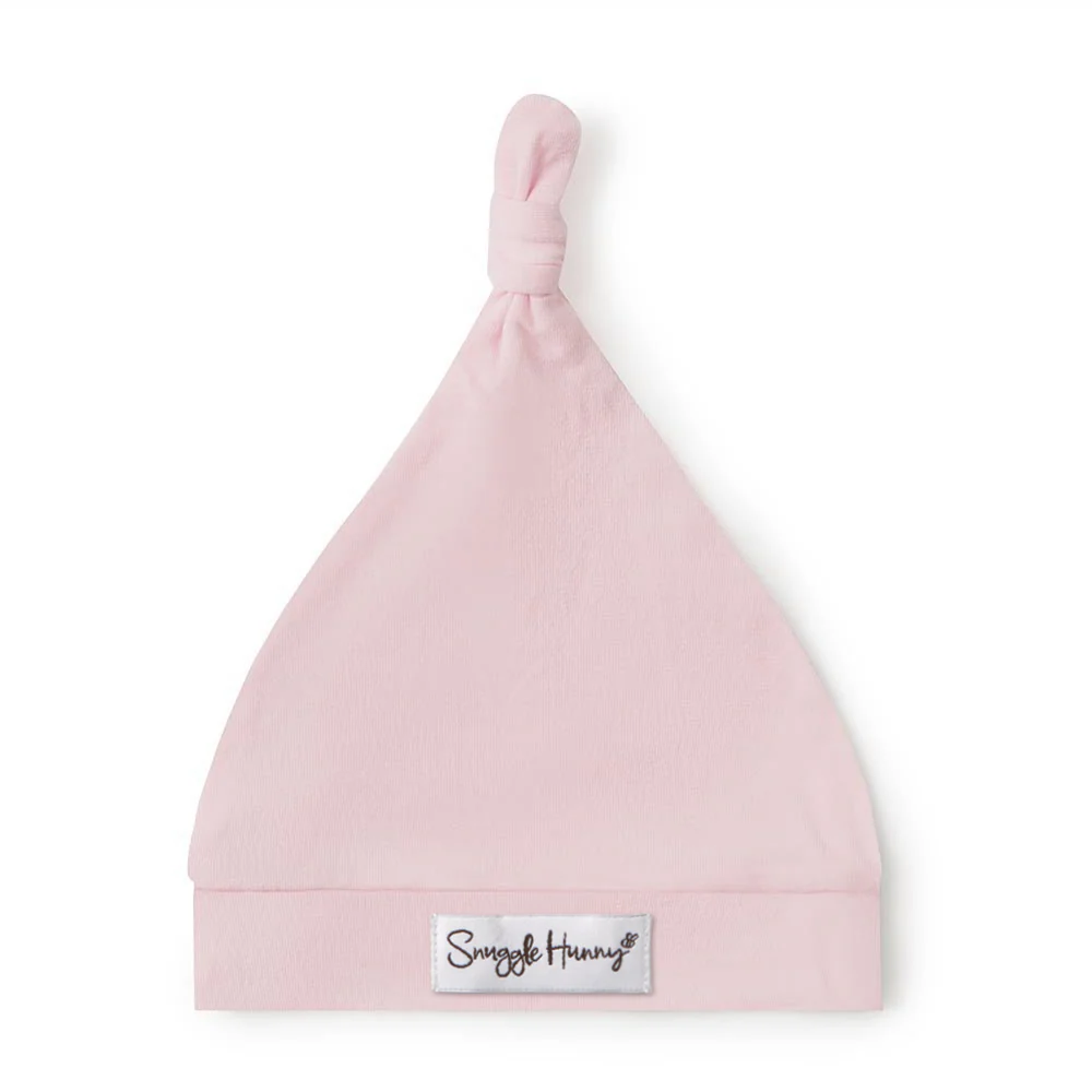 Baby Pink Organic Knotted Beanie - Image 2