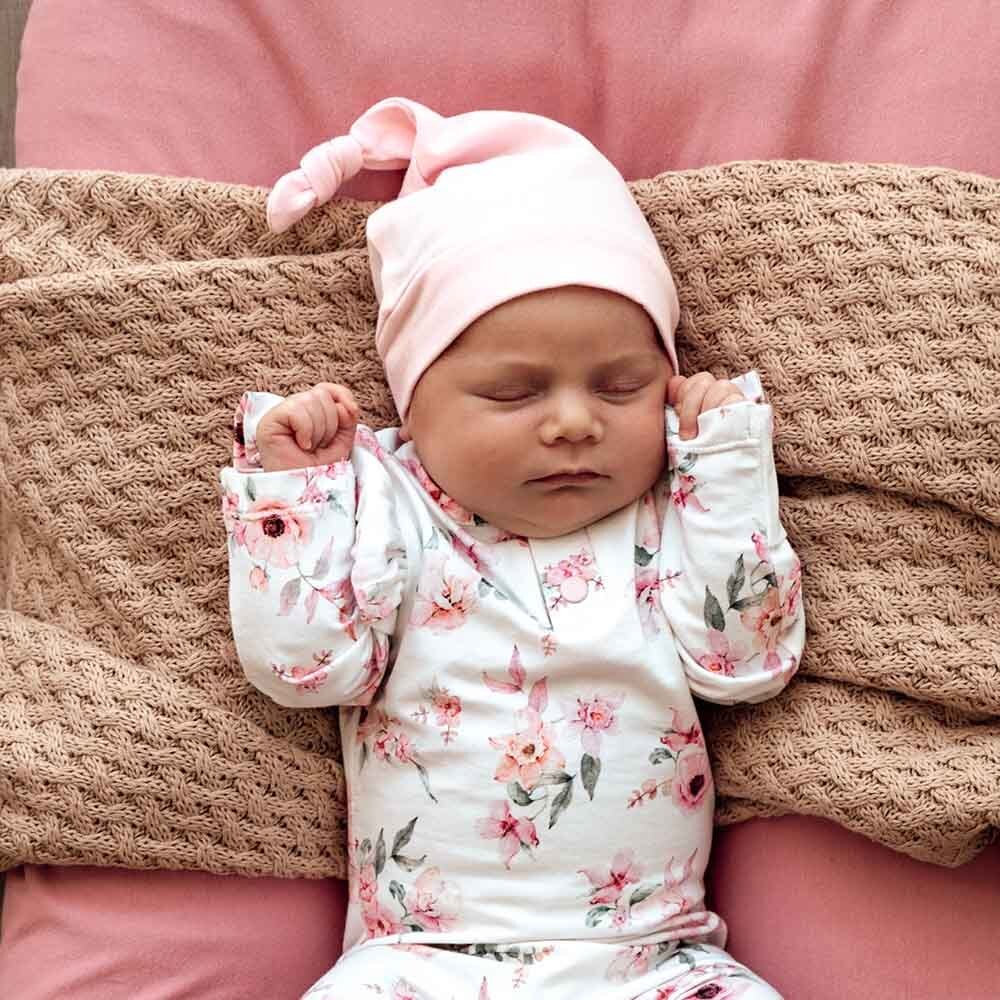 Baby Pink Organic Knotted Beanie - Image 3