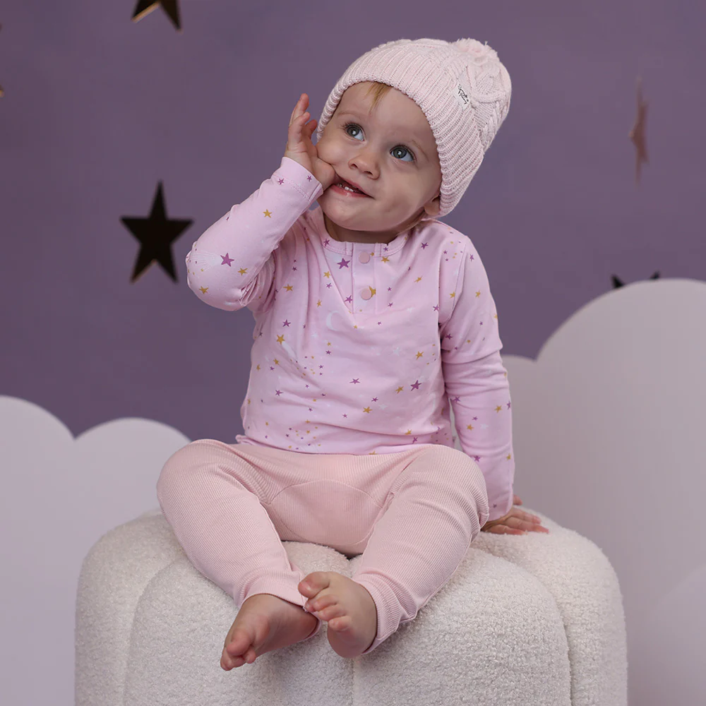 Baby Pink Organic Pants with Frill - Image 5