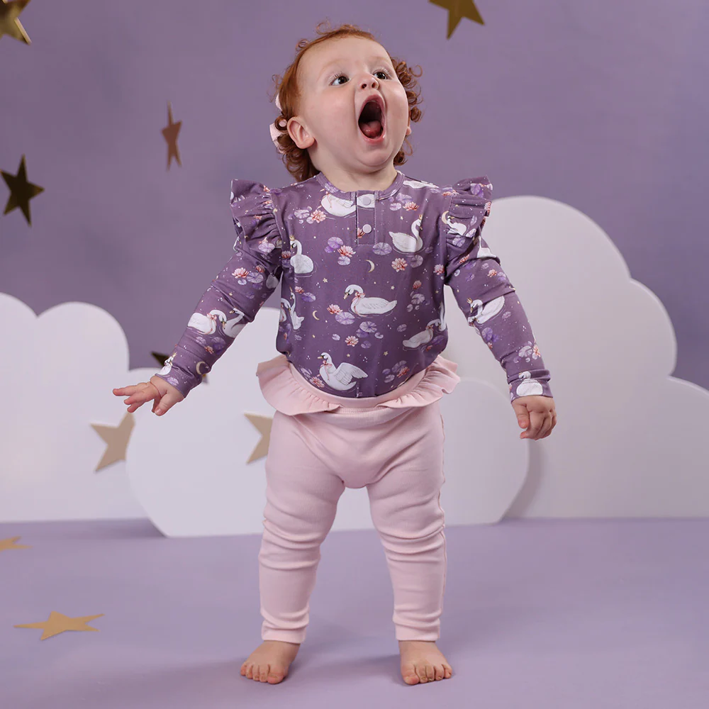 Baby Pink Organic Pants with Frill - Image 8