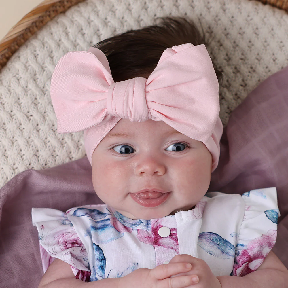 Baby Pink Organic Oversized Bow - Image 3