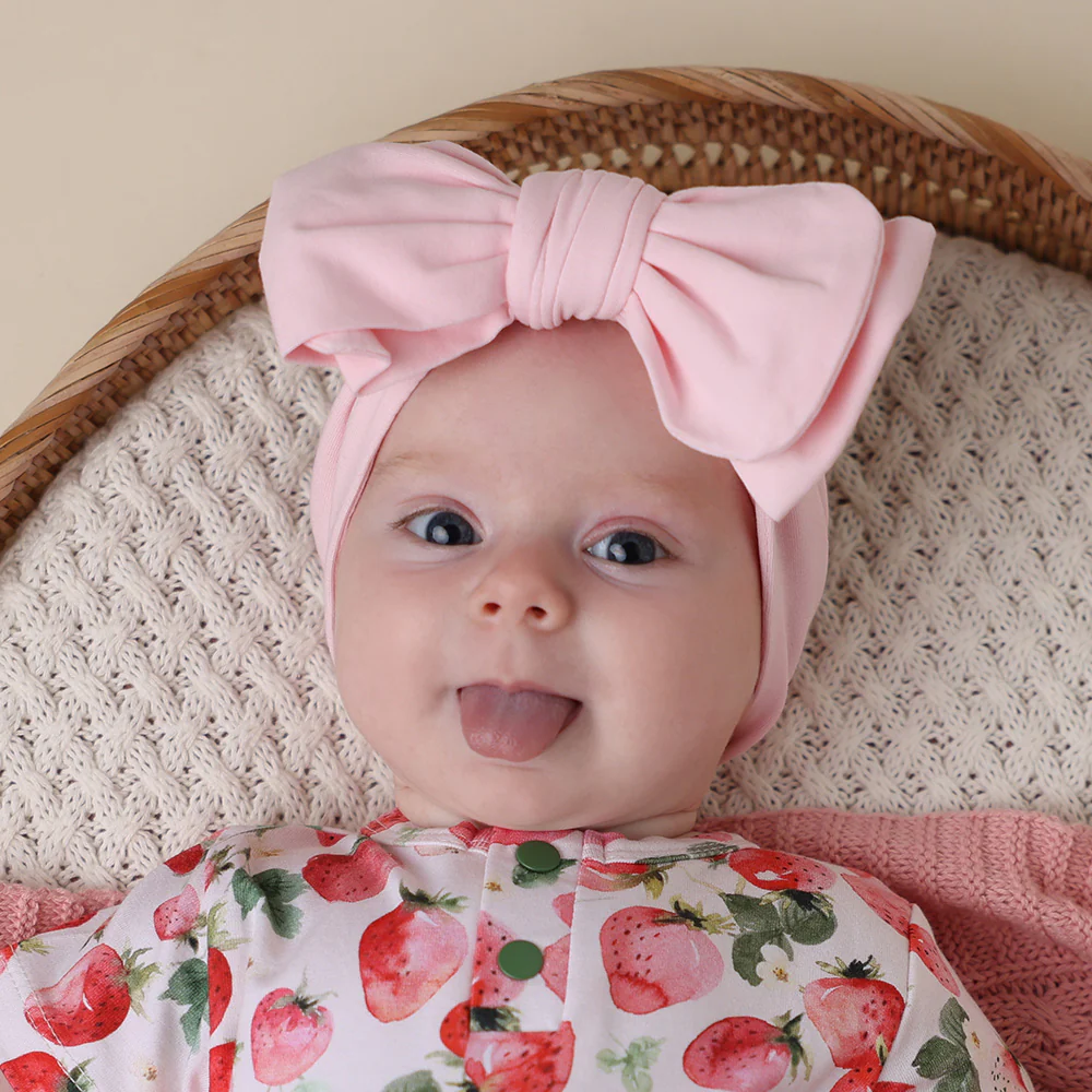 Baby Pink Organic Oversized Bow - Image 4