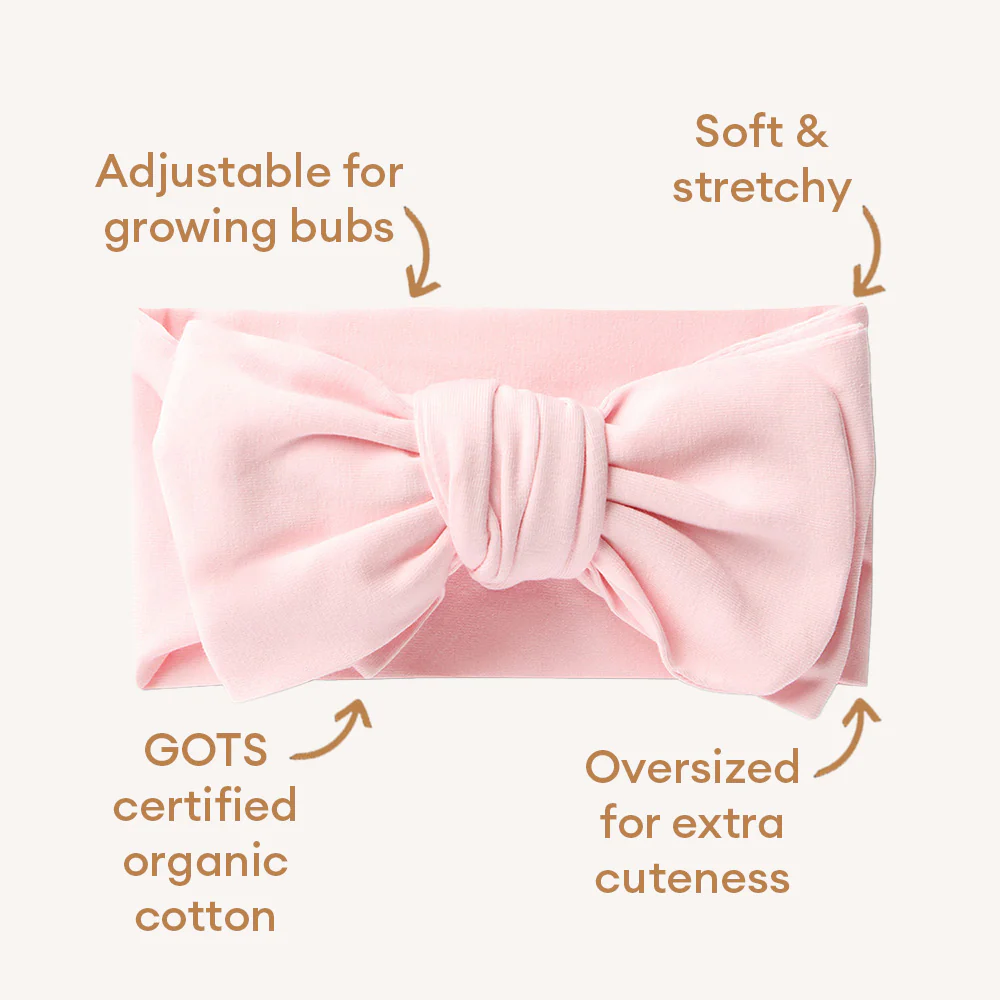 Baby Pink Organic Oversized Bow - Image 5