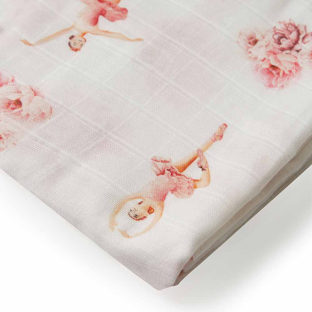 Ballerina Muslin Wrap Birth Announcement Set - Image 2