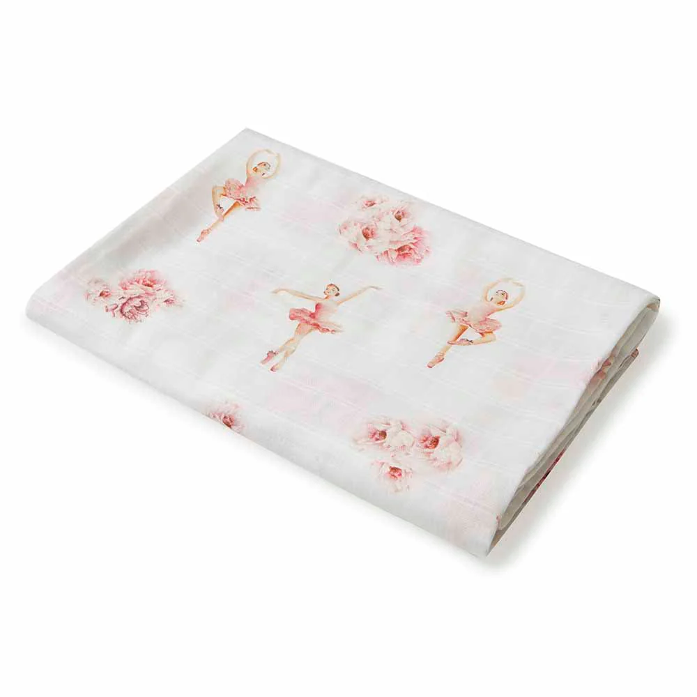 Ballerina Muslin Wrap Birth Announcement Set - Image 5