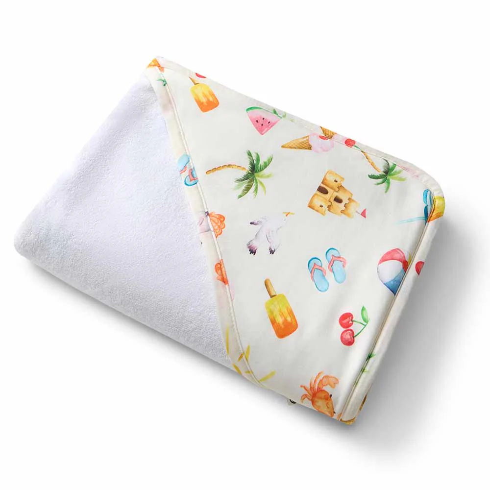 Beach Fun Organic Hooded Baby Towel - Image 2