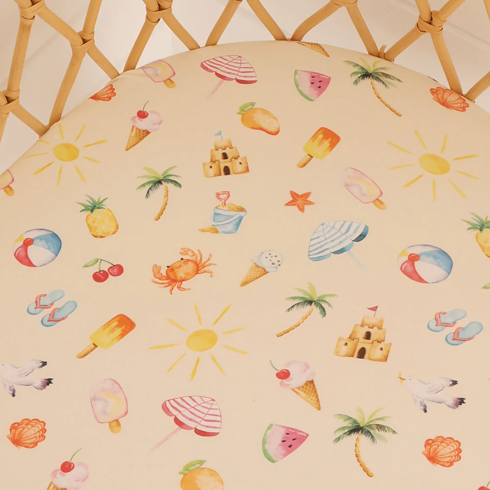 Beach Fun Organic Bassinet Sheet / Change Pad Cover - Image 2