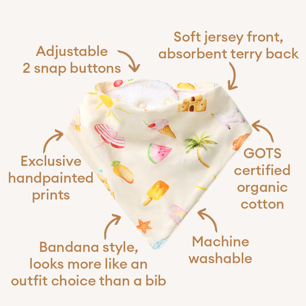 Beach Fun Organic Dribble Bib - Image 4