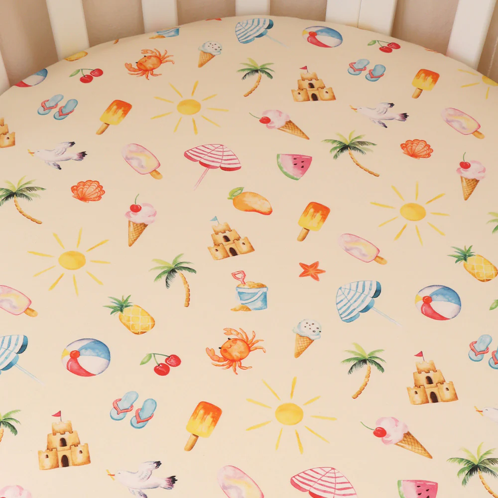 Beach Fun Organic Fitted Cot Sheet - Image 2