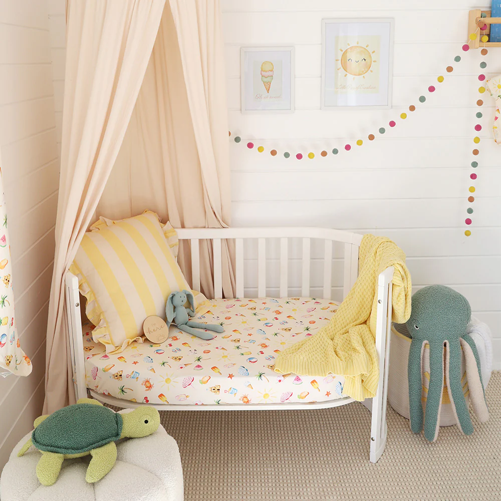 Beach Fun Organic Fitted Cot Sheet - Image 3
