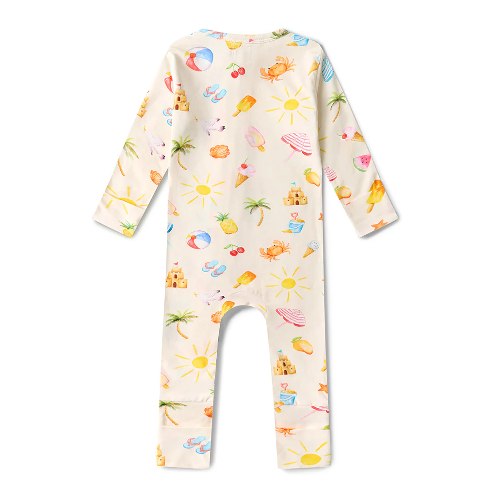 Beach Fun Organic Snugglesuit Convertible Romper - Image 10