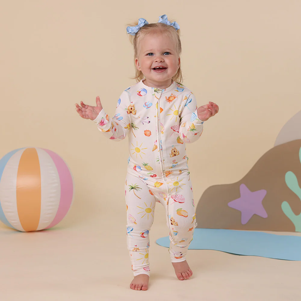 Beach Fun Organic Snugglesuit Convertible Romper - Image 3