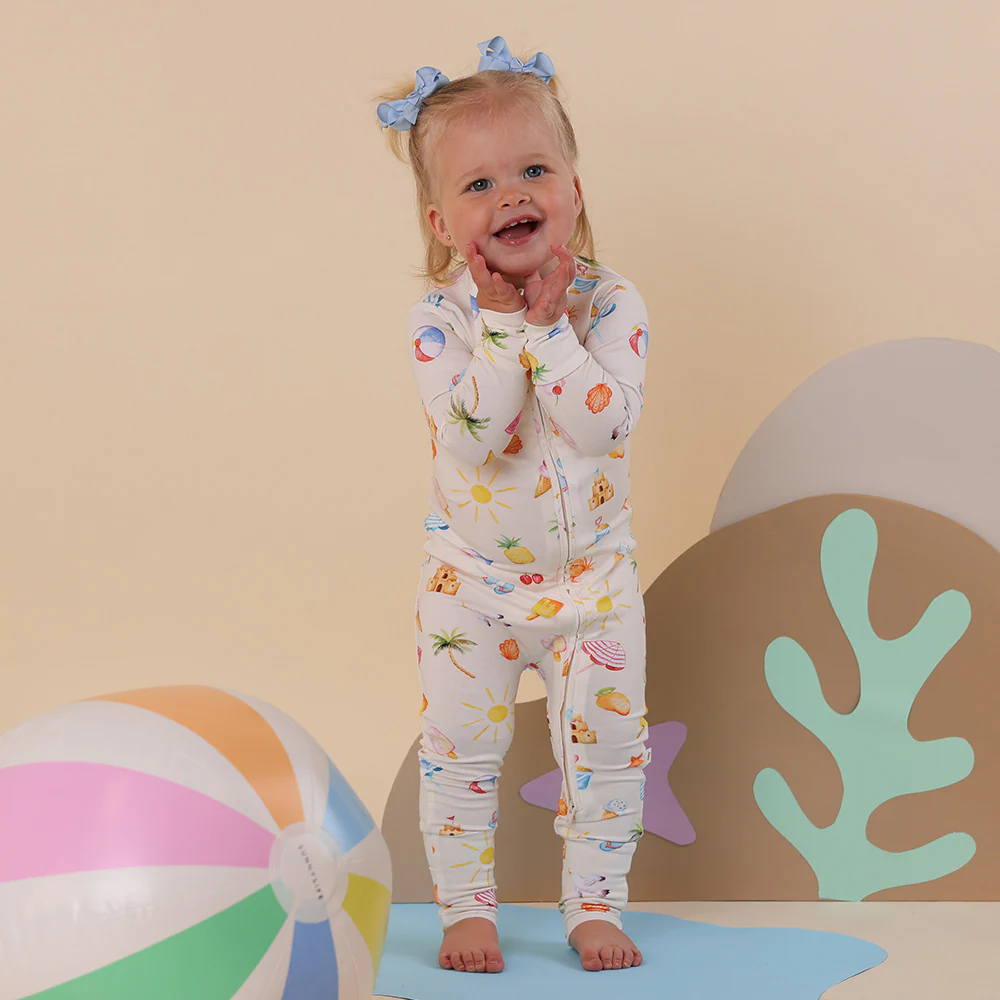 Beach Fun Organic Snugglesuit Convertible Romper - Image 8