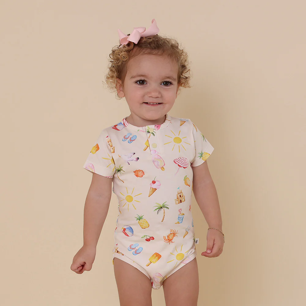 Beach Fun Short Sleeve Organic Bodysuit - Image 11