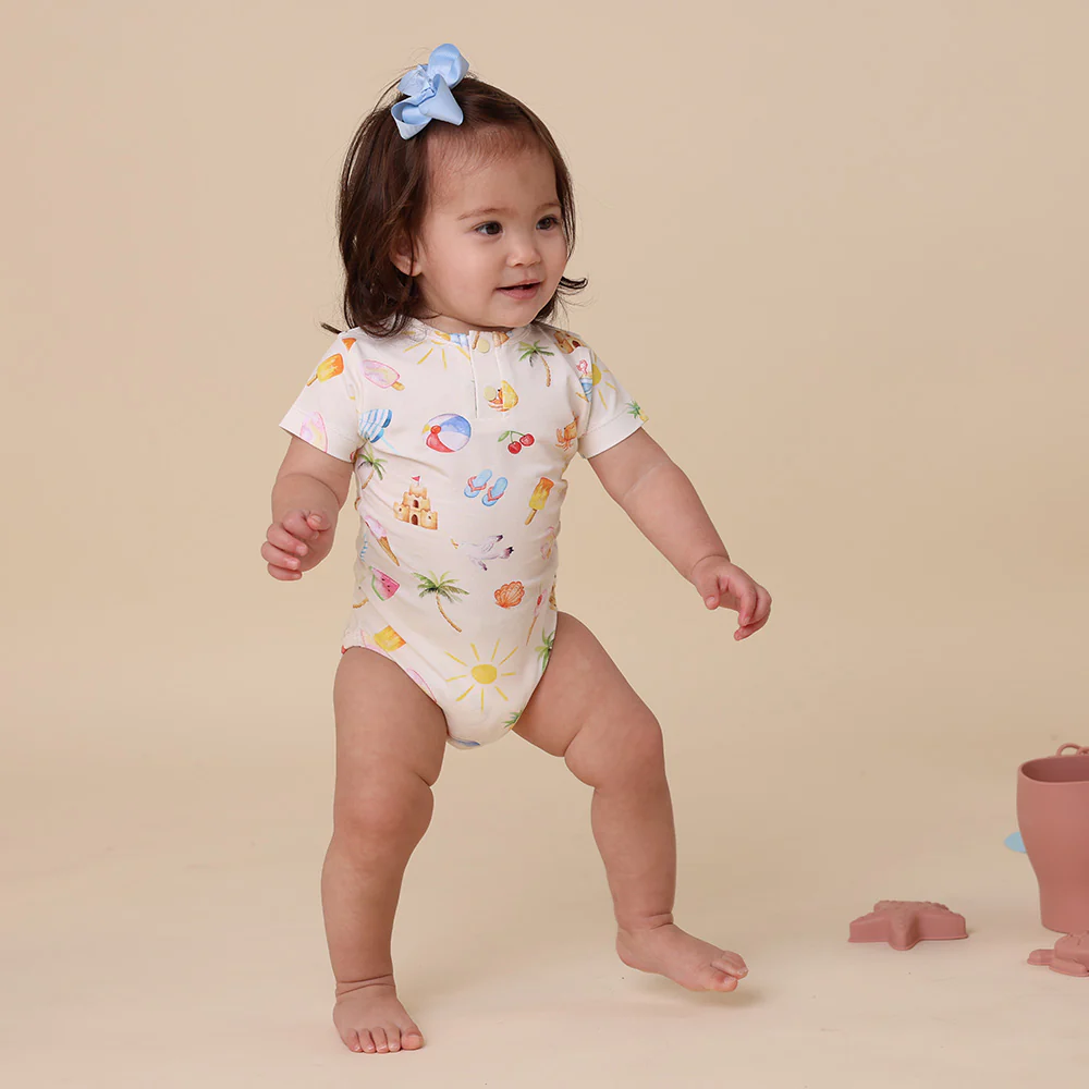 Beach Fun Short Sleeve Organic Bodysuit - Image 12