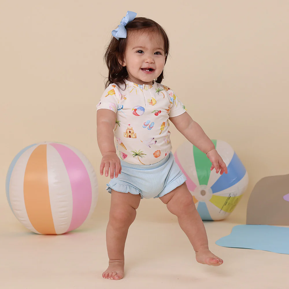 Beach Fun Short Sleeve Organic Bodysuit - Image 13