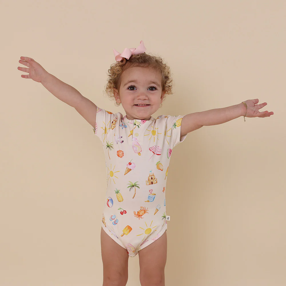 Beach Fun Short Sleeve Organic Bodysuit - Image 14