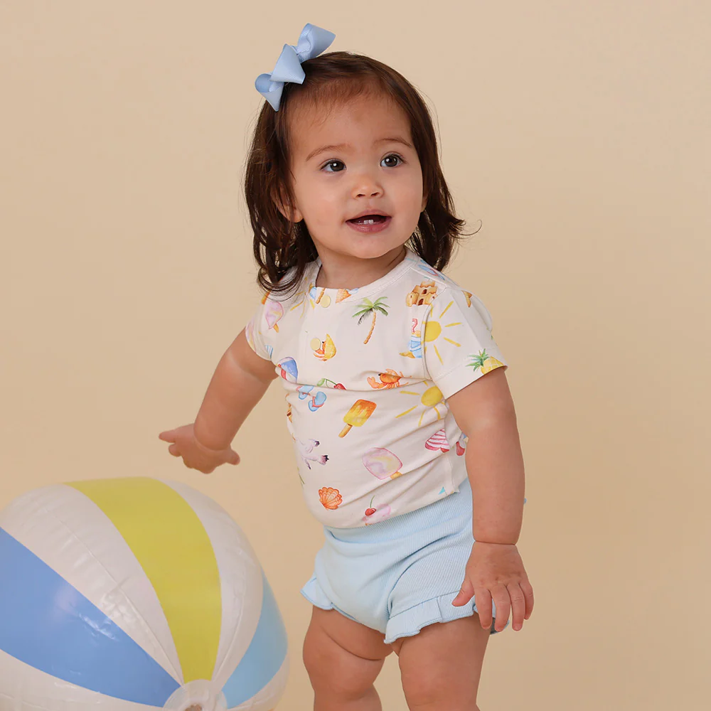 Beach Fun Short Sleeve Organic Bodysuit - Image 9