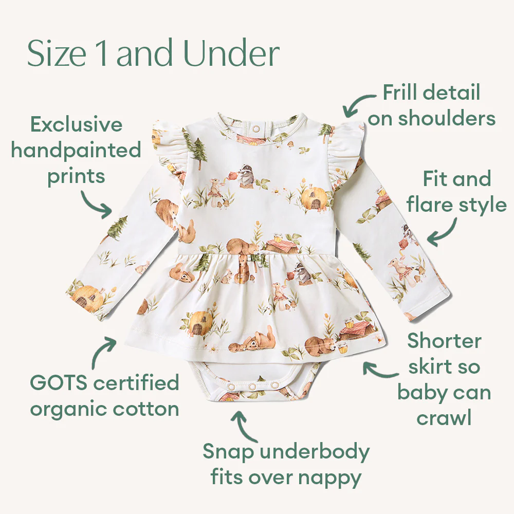 Bears Long Sleeve Organic Dress - Image 4