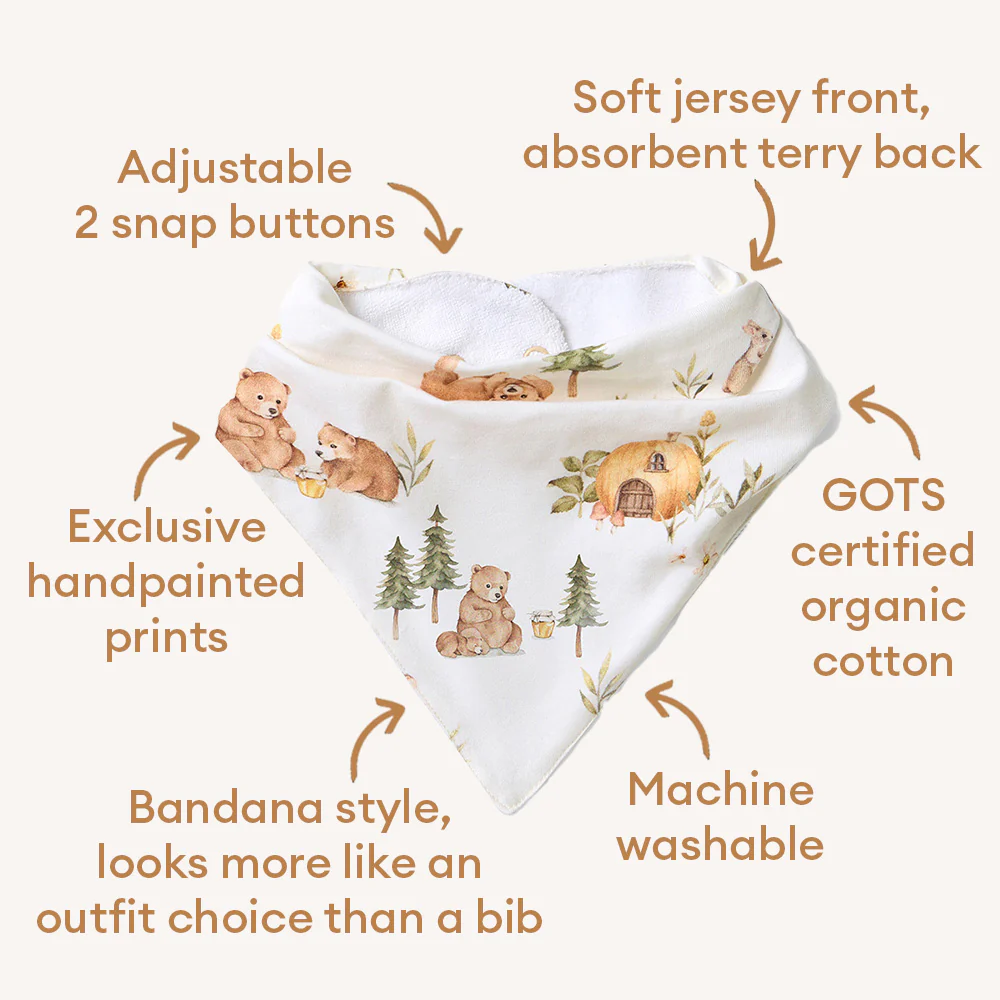 Bears Organic Dribble Bib - Image 4