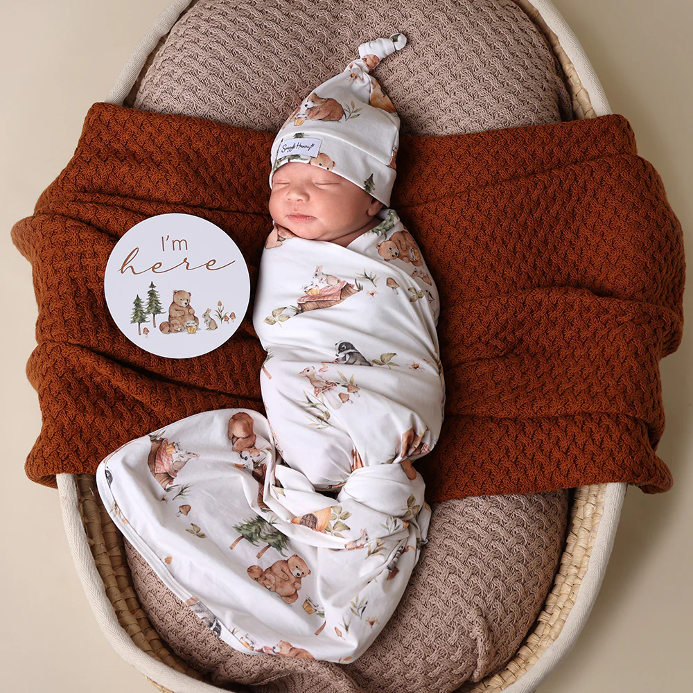 Bears Organic Jersey Wrap & Beanie Set - Image 3