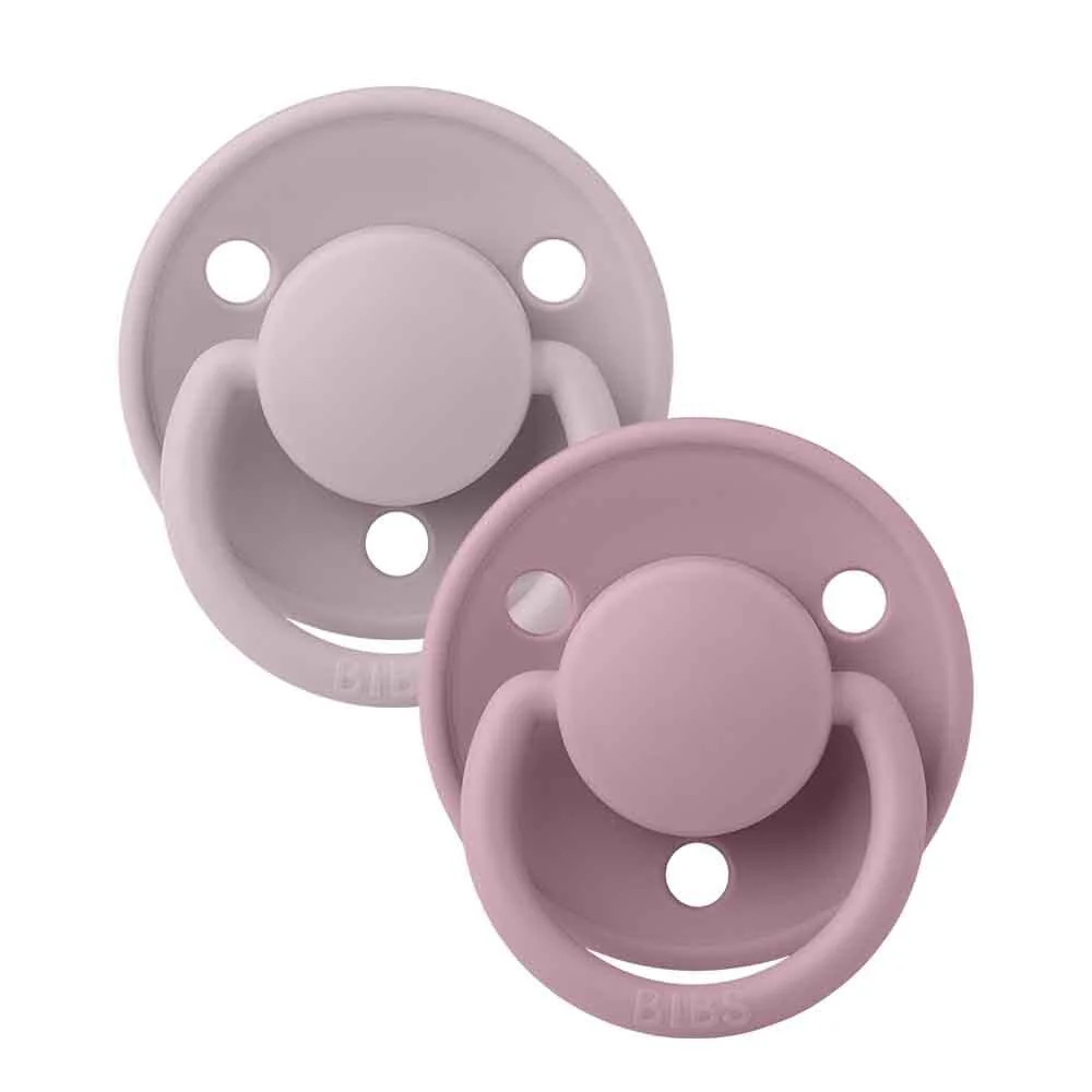 BIBS De Lux Silicone Dummy 2 Pack - Dusky Lilac/ Heather - Image 2