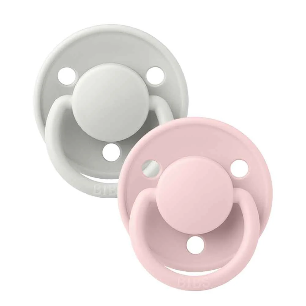 BIBS De Lux Silicone Dummy 2 Pack - Haze/ Blossom - Image 2