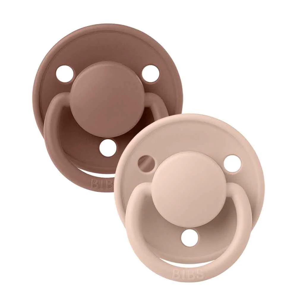 BIBS De Lux Silicone Dummy 2 Pack - Woodchuck/ Blush - Image 2