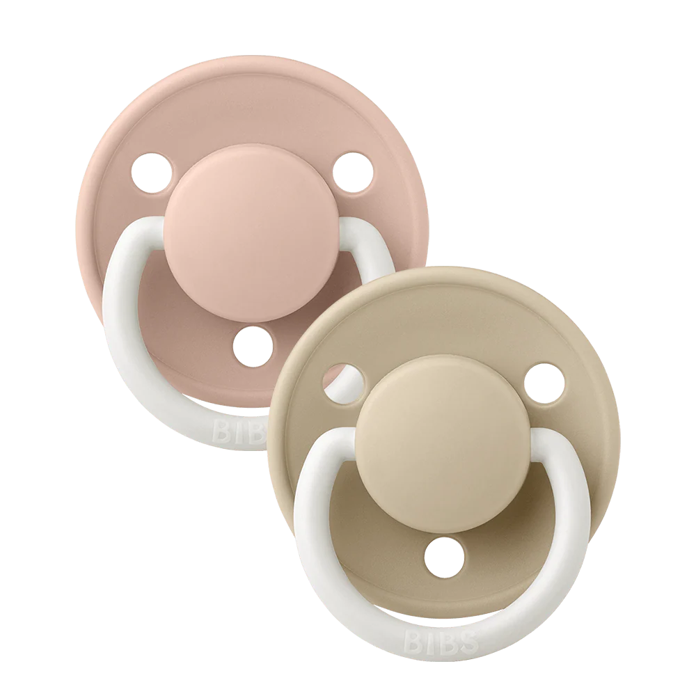 BIBS De Lux Silicone Night Glow Dummy 2 Pack - Blush/ Vanilla - Image 2