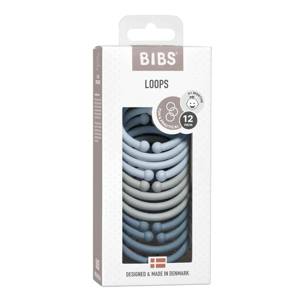 BIBS Loops (12 Pieces) - Baby Blue, Cloud, Petrol - Image 2