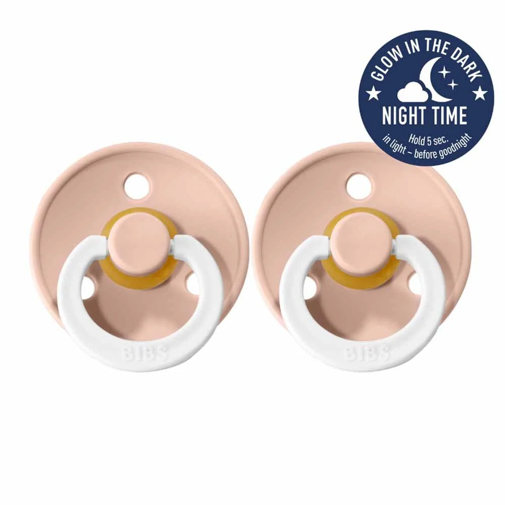BIBS Night Glow Dummy 2 Pack - Blush - Image 4