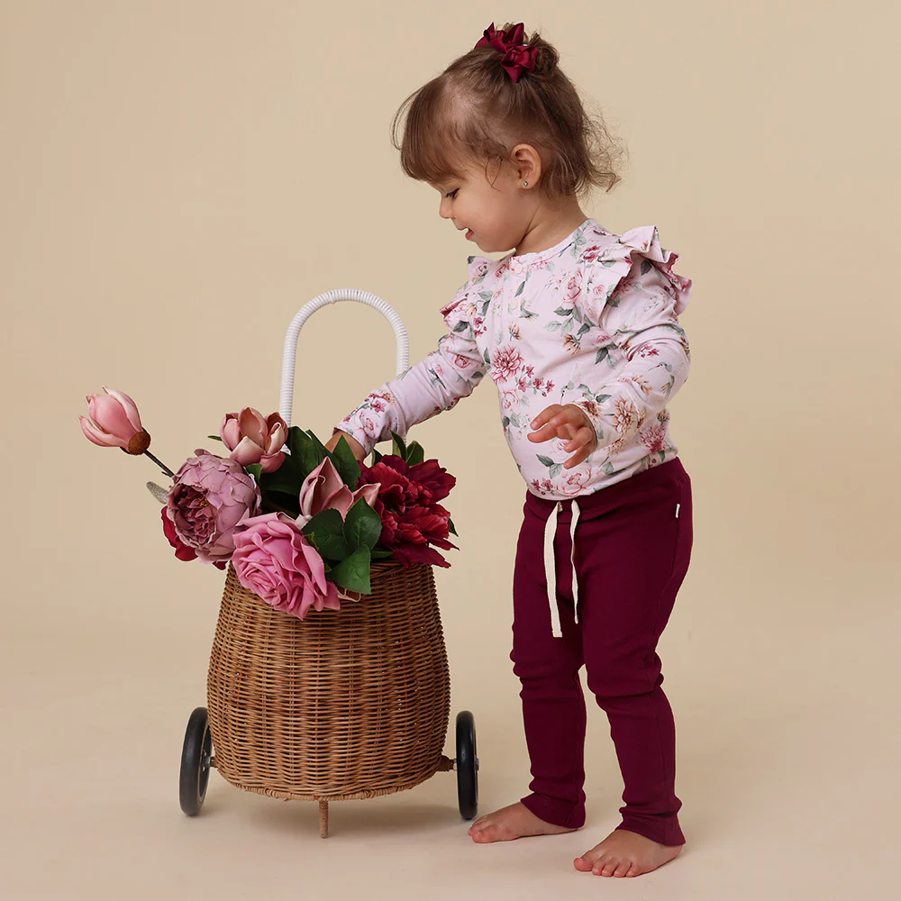 Birds & Blooms Long Sleeve Organic Bodysuit with Frill - Image 8