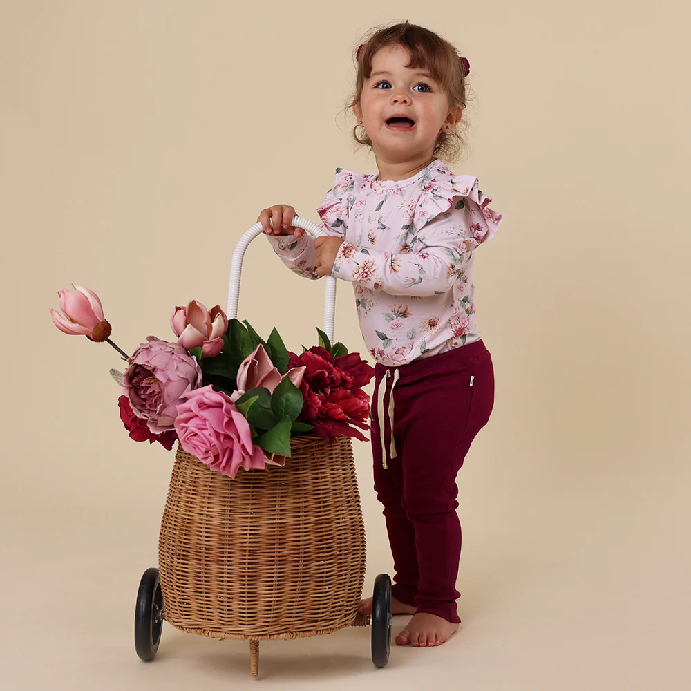 Birds & Blooms Long Sleeve Organic Bodysuit with Frill - Image 9