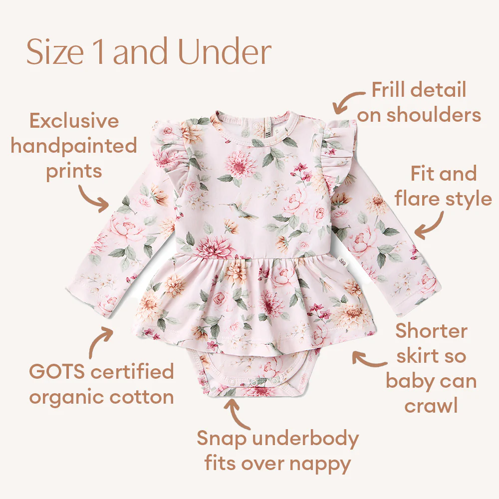 Birds & Blooms Long Sleeve Organic Dress - Image 10