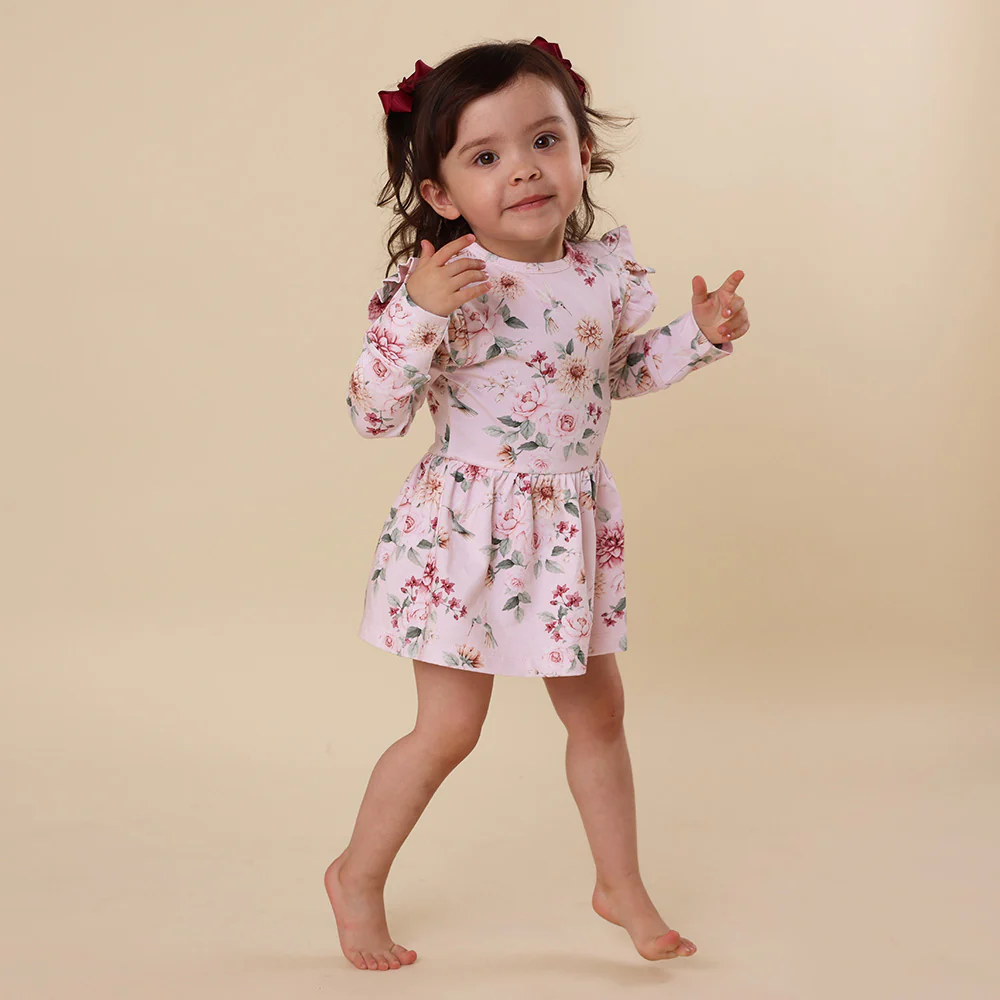 Birds & Blooms Long Sleeve Organic Dress - Image 12
