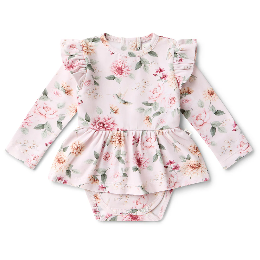 Birds & Blooms Long Sleeve Organic Dress - Image 2