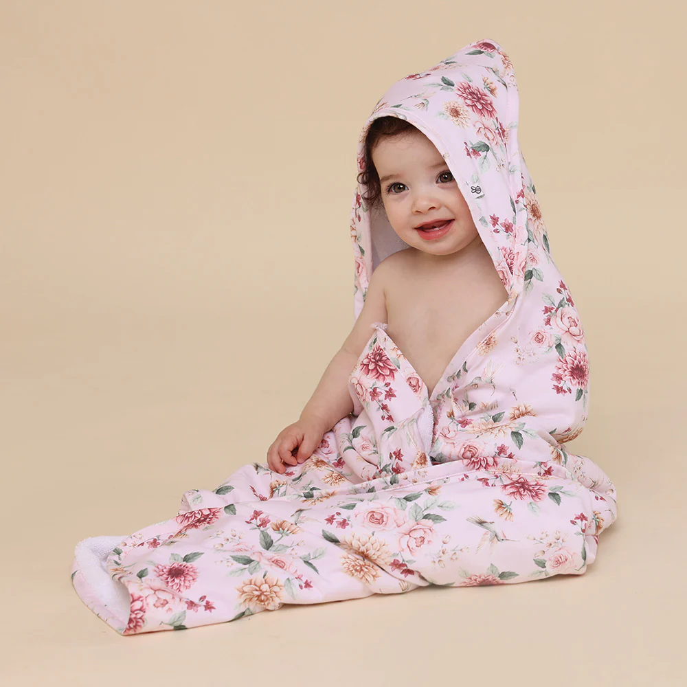 Birds & Blooms Organic Baby Towel & Wash Cloth Set - Image 2