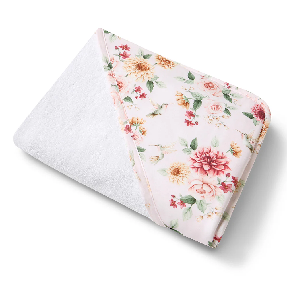Birds & Blooms Organic Baby Towel & Wash Cloth Set - Image 3
