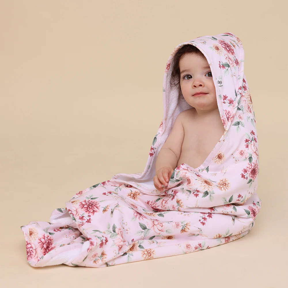 Birds & Blooms Organic Baby Towel & Wash Cloth Set - Image 4