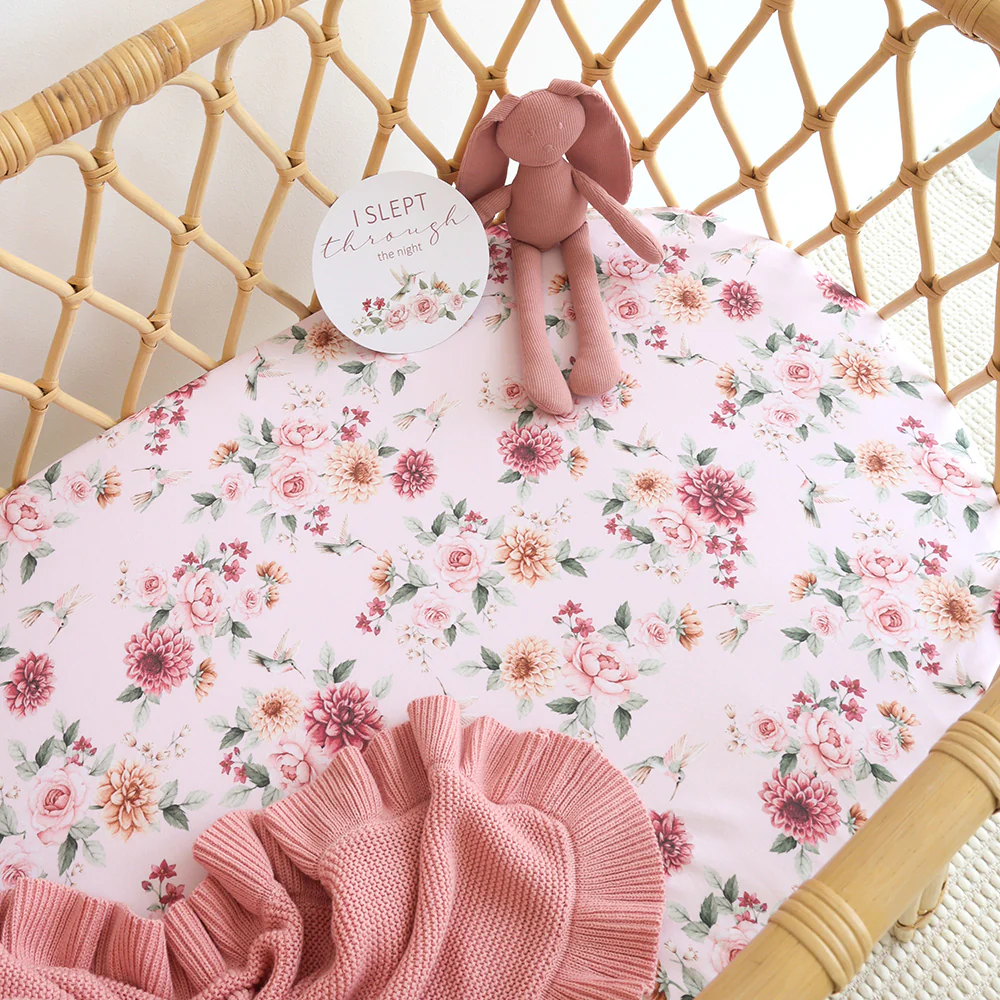 Birds & Blooms Organic Bassinet Sheet / Change Pad Cover - Image 4
