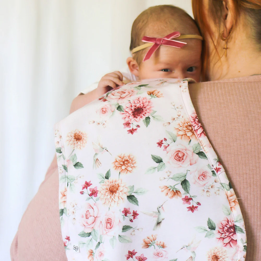 Birds & Blooms Organic Cotton Burp Cloth - Image 3