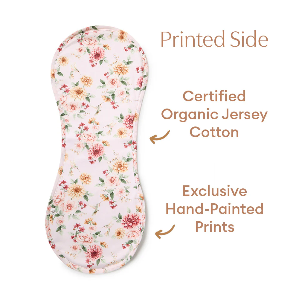Birds & Blooms Organic Cotton Burp Cloth - Image 4