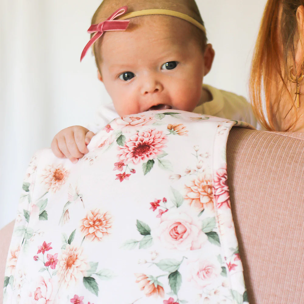 Birds & Blooms Organic Cotton Burp Cloth - Image 7