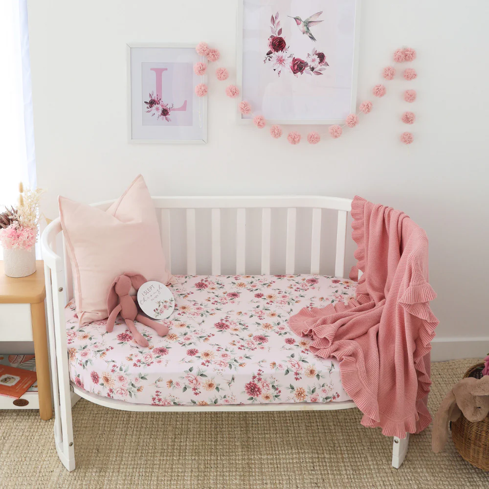 Birds & Blooms Organic Fitted Cot Sheet - Image 3