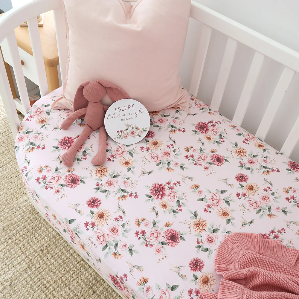 Birds & Blooms Organic Fitted Cot Sheet - Image 4