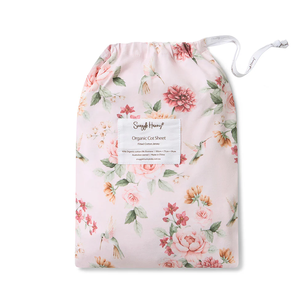 Birds & Blooms Organic Fitted Cot Sheet - Image 6