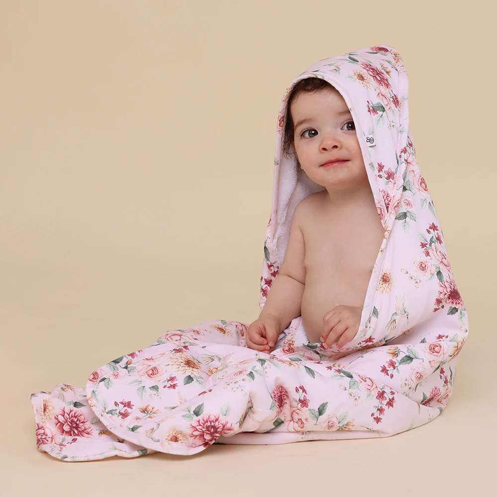 Birds & Blooms Organic Hooded Baby Towel - Image 3