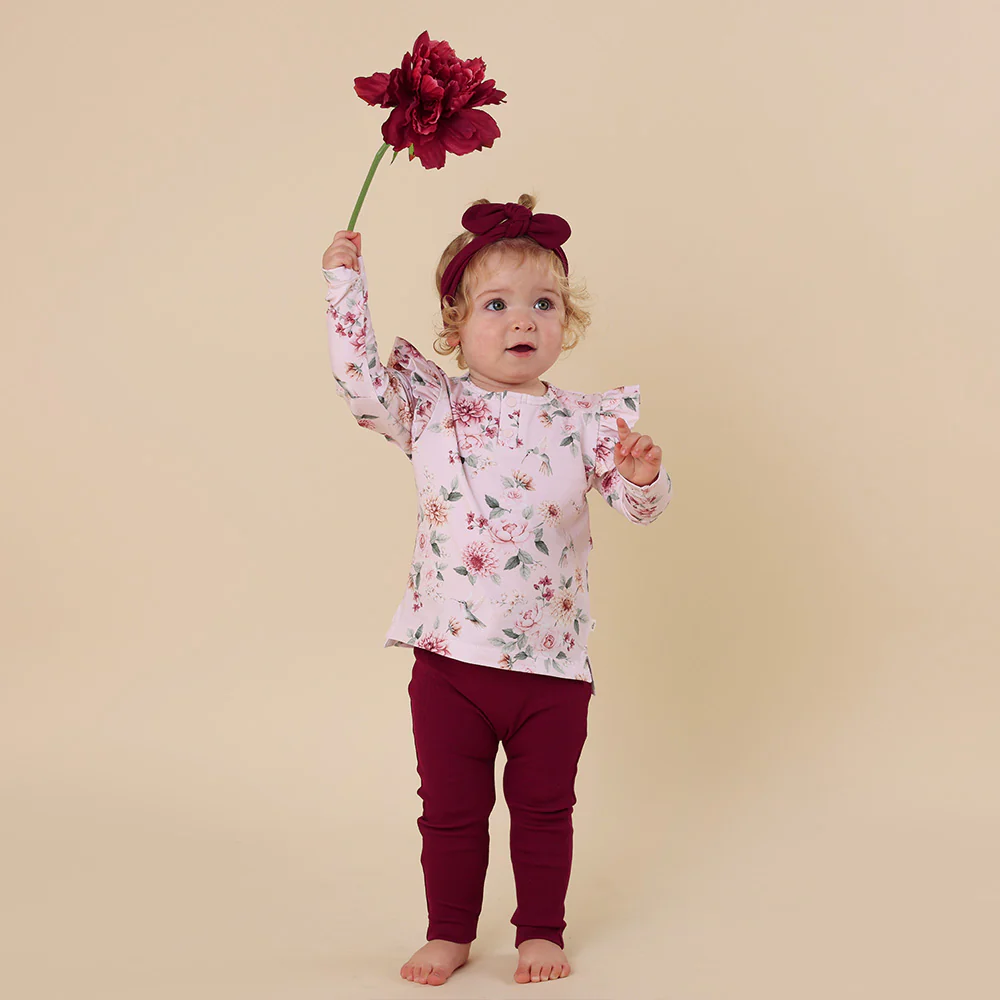 Birds & Blooms Organic Long Sleeve Top with Frill - Image 6