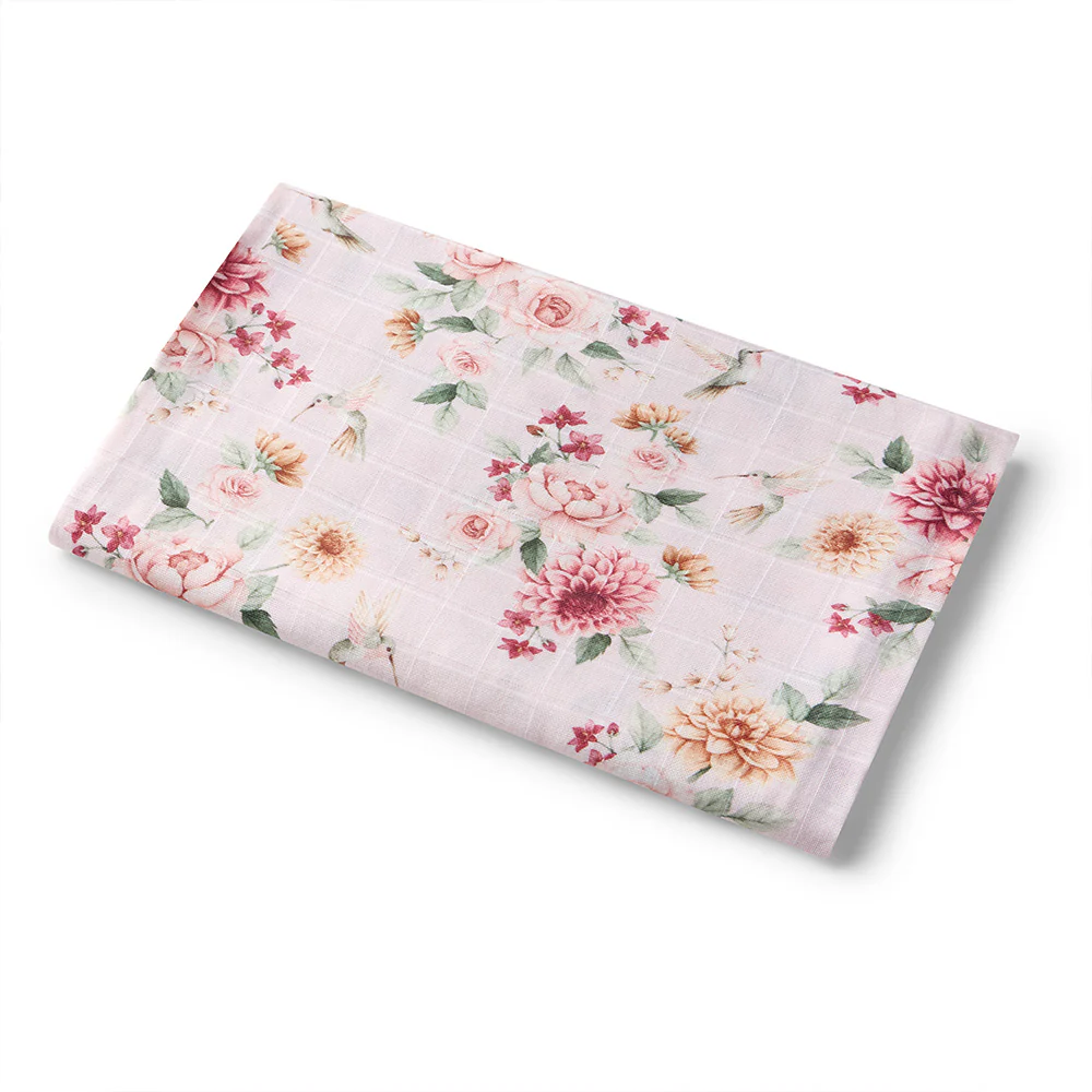 Birds & Blooms Organic Muslin Wrap - Image 2
