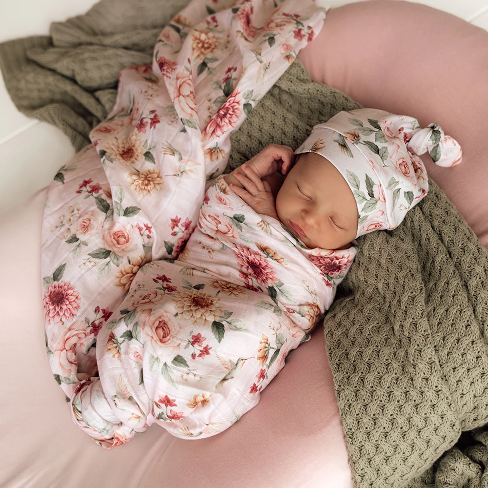 Birds & Blooms Organic Muslin Wrap - Image 3